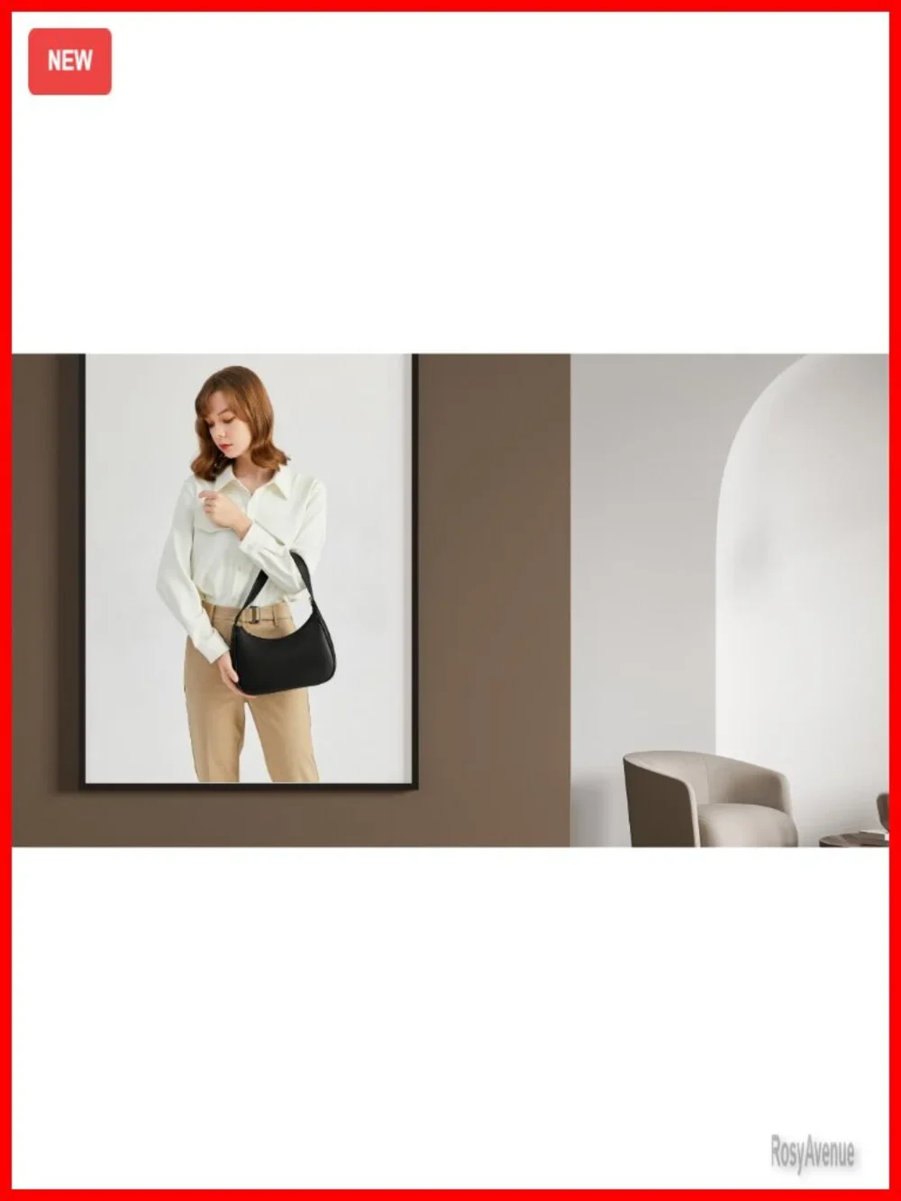 Hobo Tote Handbag Mini Clutch Purse with Zipper Closure PU Leather